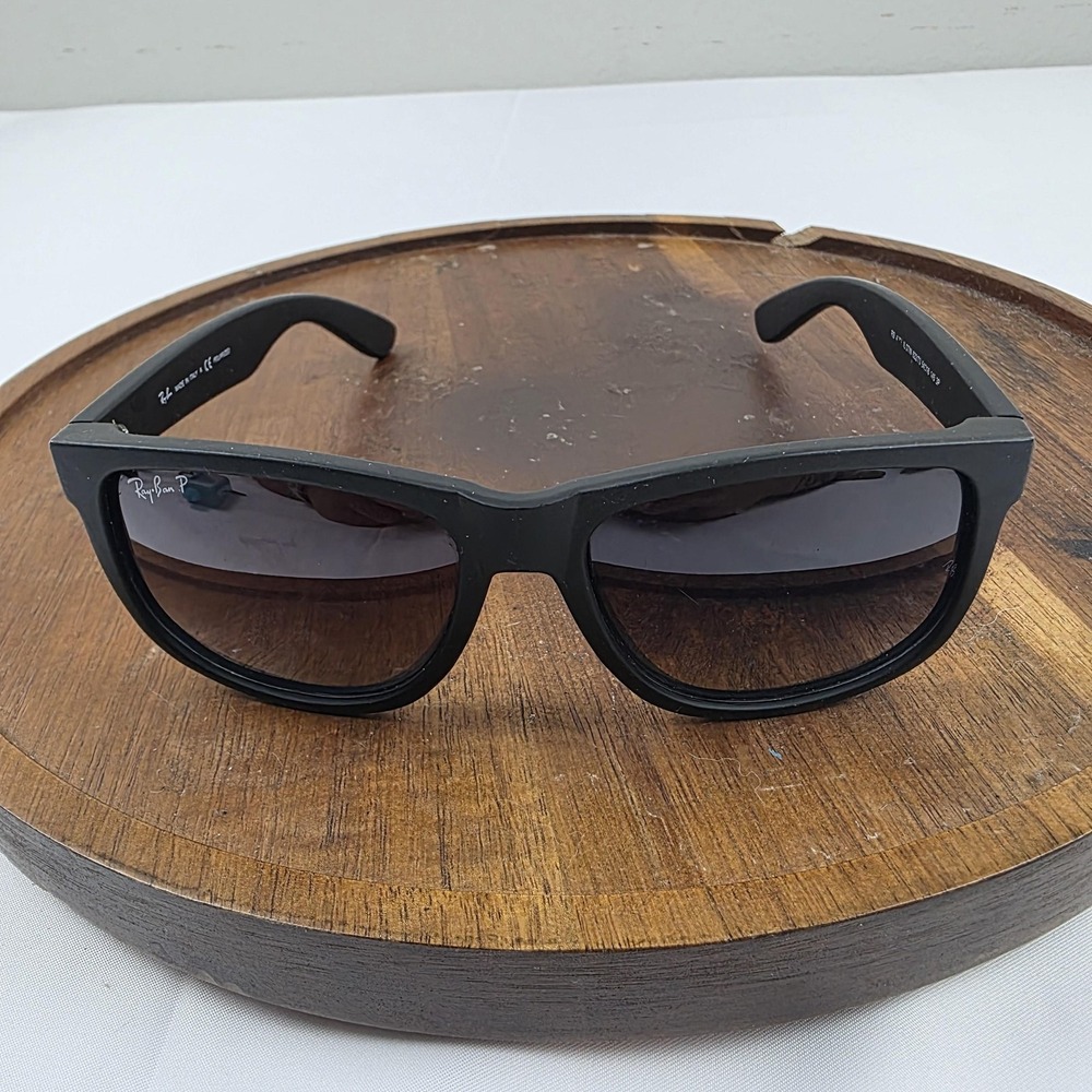 Ray-Ban RB4165 Justin Sunglasses Mens 54-16-145 Black Gray Polarized Square